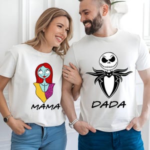 Jack and Sally Halloween Tee, Nightmare Couple T-Shirt, Disney Spooky Season Family Gift, Honeymoon Halloween Sweatshirt