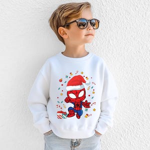 Marvel Christmas Shirt, Avengers Superhero XMAS Tee, Disney Christmas Kids Sweatshirt, Spiderman Christmas Boys Gift Tees
