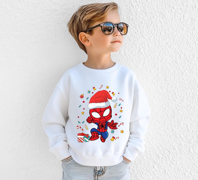 Marvel Christmas Shirt, Avengers Superhero XMAS Tee, Disney Christmas Kids Sweatshirt, Spiderman Christmas Boys Gift Tees