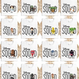 Chemise escouade Disney, t-shirt voyage Mickey et ses amis, sweat-shirt personnalisé Disneyland, t-shirts tous les personnages Disney, T-shirt assorti pour les vacances en famille image 2