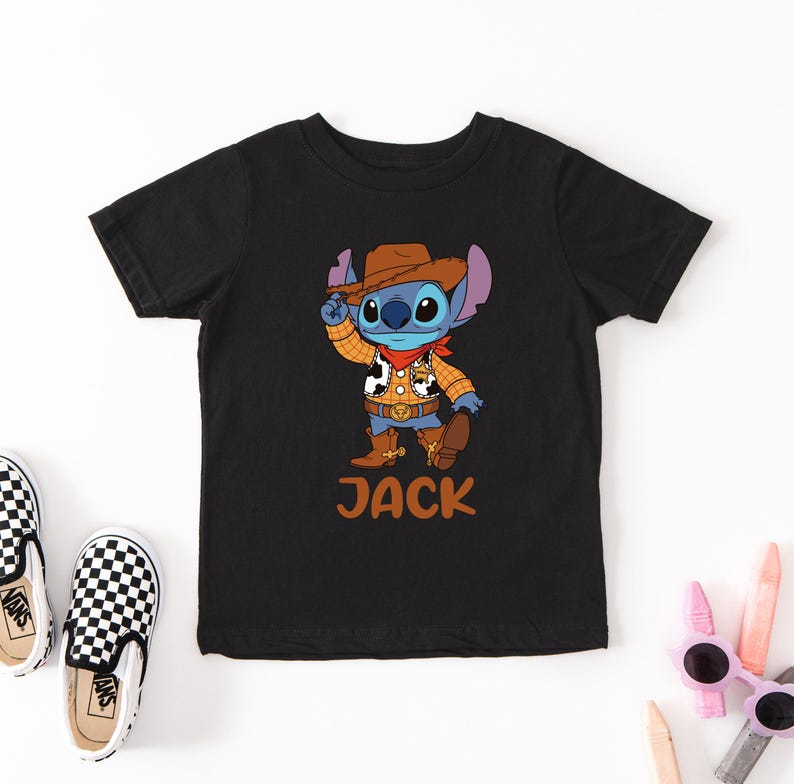 Toy Story Stitch Shirt, Disney Woody Costume Stitch Tee, Western Kids Sweatshirt, Disneyland Toddler Custom Tees