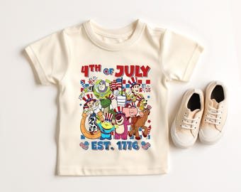 T-shirt Toy Story 4 juillet, cadeau patriotique Disney pour enfants, chemise Woody and Friends Fourth of July, sweat-shirt Freedom pour tout-petit