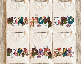 Moana Family Shirt, Disney Mom Dad Tee, Maui Kids Trip Sweatshirt, Hei Hei and Pua Tees, Moana Birthday Matching Shirts