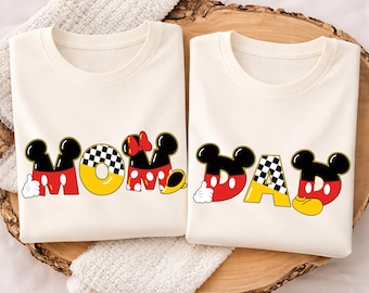 Minnie Mom Mickey Dad Shirt Disney Family Sweatshirt, Minnie Mama Tee, Mouse Family Trip Sweater, Disneyland Vacation Matching Shirts