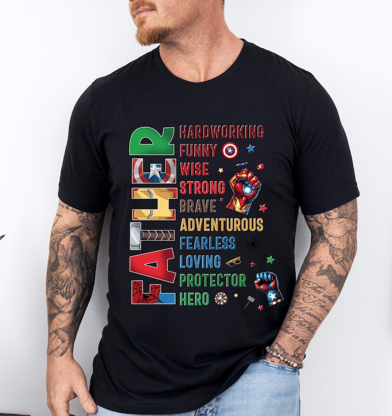 Father Shirt, Avengers Dad Tee, Spiderman Fathers Day Gift, Marvel Superhero Daddy Sweatshirt, Papa Birthday Tees
