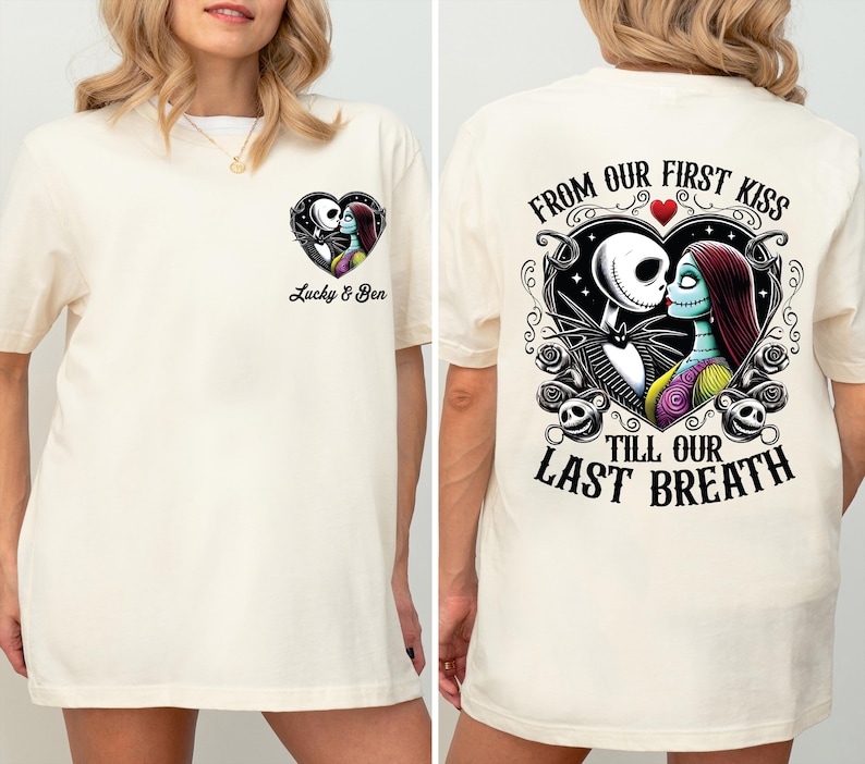 Jack and Sally Valentine Couple Shirt, Nightmare Before Valentines Day Tee, Custom Jack Sally Matching Sweatshirt, Disneyland Honeymoon Tee