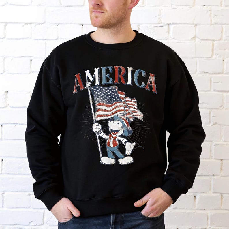 Retro Mickey America Shirt, 4th of July Disney Tee, 250th Anniversary Sweatshirt, Independence Day Tees, Patriotic American Flag Shirts