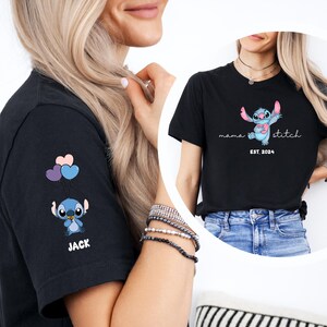 Custom Stitch Nana Shirt, Disney Mom Sweatshirt, Stitch Grandma Gift, Mother's Day Tee, Abuela Shirt, Mama Tee With Kids Names