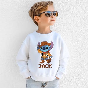 Toy Story Stitch Shirt, Disney Woody Costume Stitch Tee, Western Kids Sweatshirt, Disneyland Toddler Custom Tees