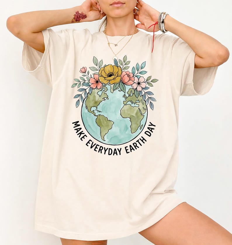 Floral Earth Day Shirt, Save Planet Nature Lover Tee, Environmentalist ...