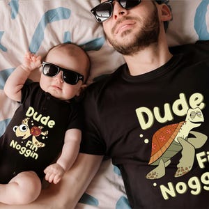 Disney Father Son T-shirt, Dude Fin Noggin Matching Tee, Crush and Squirt Sweatshirt, Father&#39;s Day Gift Tees, Turtle Dad and Me Gift