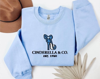 Cinderella Embroidered Sweater, Disney Embroidery Crewneck, Princess Cinderella Sweater, Disneyland Gift Sweatshirt, WDW Girls Hoodie