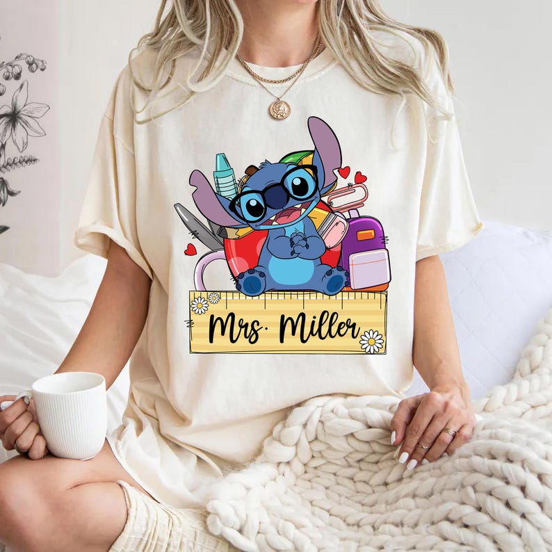 Stitch Teacher T-shirt, Personalized Disney Teacher Tee, Stitch Pre-K Teacher Sweatshirt, Stitch Kindergarten Teaching Gift, WDW Teacher Tee