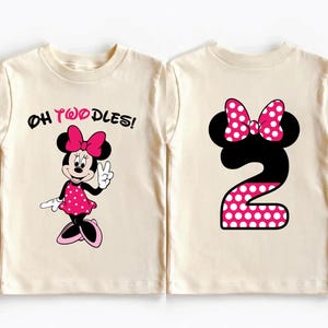 Minnie-verjaardagsshirt van Twodles, 2e verjaardagscadeau meisje, Disney tweede verjaardagsshirt, Minnie Age 2-shirt, Minnie-sweatshirt verjaardag meisje