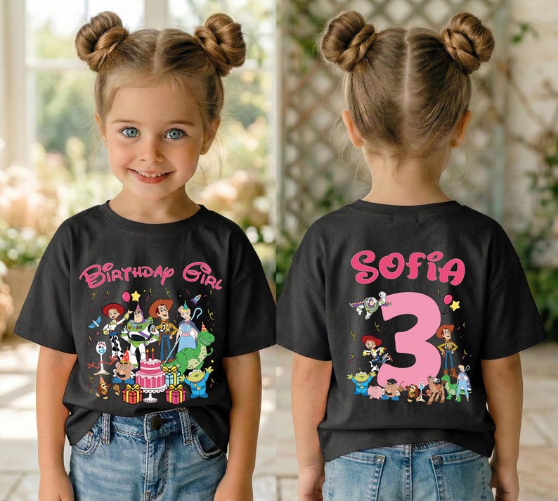 Toy Story Birthday Girl Shirt, Custom Disney Birthday Tee, Pixar Birthday Trip Gift, Disneyland Toddler Kids