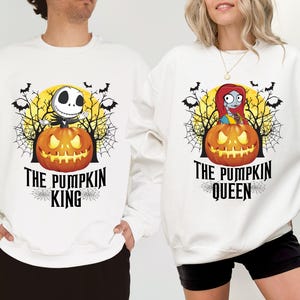 Jack and Sally Halloween Couple Shirt, Disney Pumpkin Season Matching Tee, Disneyland Nightmare Holiday Sweatshirt