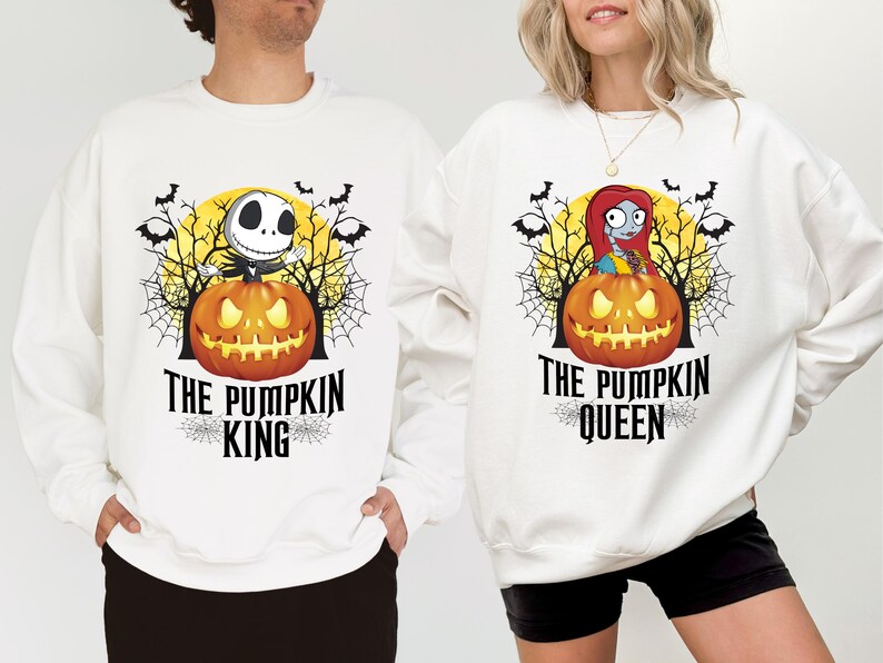 Jack and Sally Halloween Couple Shirt, Disney Pumpkin Season Matching Tee, Disneyland Nightmare Holiday Sweatshirt