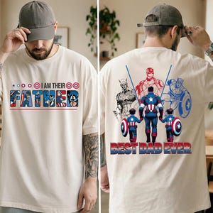 Captain America Dad Shirt, Fathers Day Gift Tee, Personalized Avengers Dad, Superhero Dad and Kids Sweatshirt, Marvel Papa Shirts