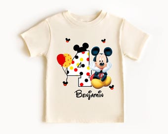 T-shirt verjaardag jongen Mickey, T-shirt verjaardagsfeestje Disney, Sweatshirt familie verjaardag familie muis, aangepaste verjaardag T-shirts kinderen, verjaardagscadeau Mickey