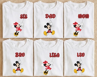 Camiseta para férias em família na Disney, camiseta combinando para pais e filhos com o Mickey, moletom infantil personalizado da Minnie, camisetas para viagem à Disneylândia, presente Disney para crianças pequenas