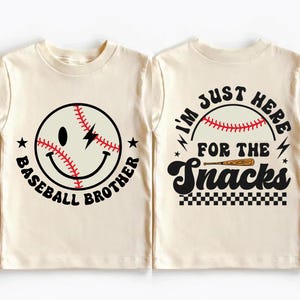 Baseball Bro Sis Tee, Just Here For The Snacks Shirts, Baseball Brother Sister Matching T-shirt, Toddler Baseball Fan Gift, Snacks Lover Tee