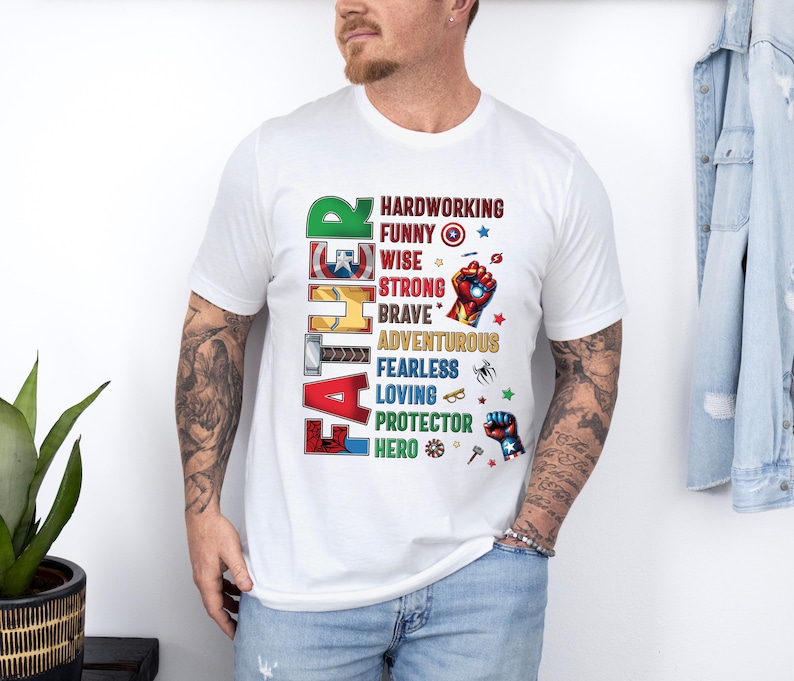 Father Shirt, Avengers Dad Tee, Spiderman Fathers Day Gift, Marvel Superhero Daddy Sweatshirt, Papa Birthday Tees