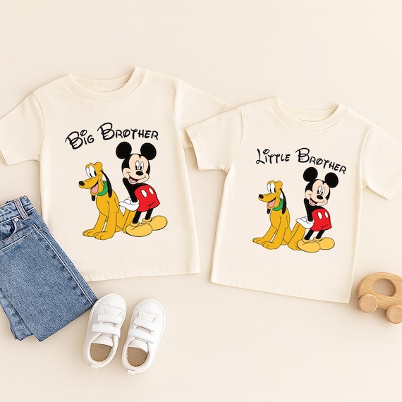 Disney Brothers Shirt, Mickey Big Little Bro Matching Tee, Mickey