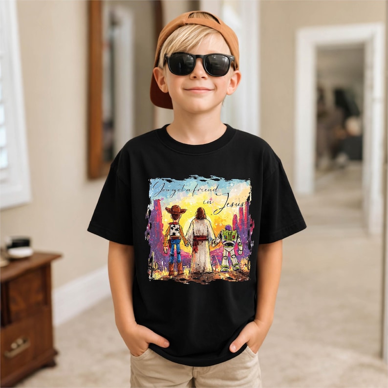 Toy Story Jesus Shirt, You've Got A Friend In Me Tee, Christian Kids Gift, Faith Woody Buzz Lightyear T-shirts