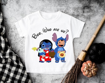 Lilo och Stitch läskig t-shirt, Halloween Disney-tröjor, Stitch Halloween-present, hösttröja för barn, WDW Spooky Vibes T-shirt