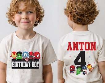 Marvel Birthday Boy Shirt, Disney Spiderman Birthday Party Tee, Custom Avengers Kids Gift, Iron Man Family Sweatshirt, Superhero Boys Tees
