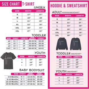 the size chart for a hoodie and sweat shirt