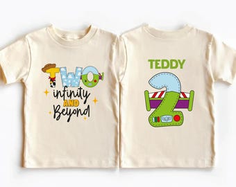 Toy Story 2nd Birthday Shirt, Custom Two Infinity and Beyond Tee, Disney Birthday Boy Sweatshirt, Buzz Lightyear Second Birthday Party Gift