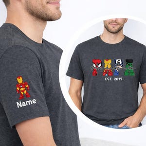 Avengers Dad Sweatshirt, Superhero Papa Shirt, Spiderman Daddy Tee, Personalized Super Hero Grandpa Hoodie, Marvel Fathers Day Gift