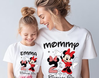 Minnie Birthday Girl Shirt, Disney Family Birthday Tee, Mouse Birthday Party Sweatshirt, Mini Toddler Kids Tees