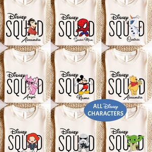 Disney Squad Shirt, Mickey and Friends Custom Tee, Disneyland Trip Sweatshirt, Disney Characters Personalized Tees, Family Vacation Matching