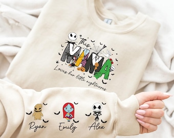 Nightmare Mama Shirt, Disney Jack Skellington Mom Tee, Kids Names Sweatshirt, Custom Oogie Boy Tees, Spooky Mama Gift, Disneyland Mom Trip