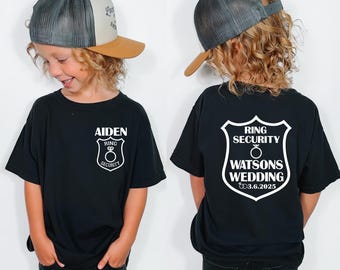 Ring Sicherheit Shirt, Benutzerdefinierte Ring Träger Geschenk, Kleinkind Hochzeit Sweatshirt, JR Trauzeugen Geschenk, Brautparty Jungen T-Shirts