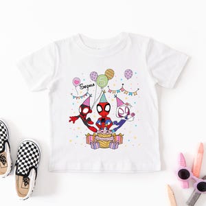 Spidey Birthday Tee, Disney Spiderman Kids T-shirt, Ghost Spider Party Sweatshirt, Custom Disneyworld Hero Kids Birthday Gift.