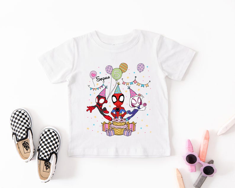 Spidey Birthday Tee, Disney Spiderman Kids T-shirt, Ghost Spider Party Sweatshirt, Custom Disneyworld Hero Kids Birthday Gift.