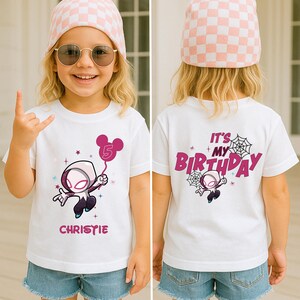 Ghost Spider Birthday Shirt, Gwen Birthday Girl Tee, Spidey and Amazing Friends Party, Custom Birthday Sweatshirt, Superhero Birthday Gift