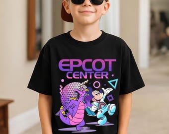 Epcot Figment and Mickey Shirt, Disney Purple Dragon Tee, Epcot Trip T-shirt, Disneyworld Toddler Kids Tees