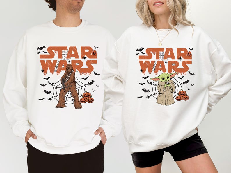 Star Wars Halloween Shirt, Darth Vader Pumpkin Season Tee, Disney Chewbacca Group Sweatshirt, Galaxys Edge Spooky Hoodie, Scary Baby Yoda