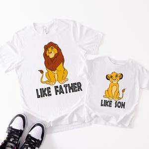 Custom Lion King Dad and Son Tee, Like Father Matching T-shirt, Disney Father&#39;s Day Gift, Daddy and Me Tees, Mufasa and Simba Family Hoodie