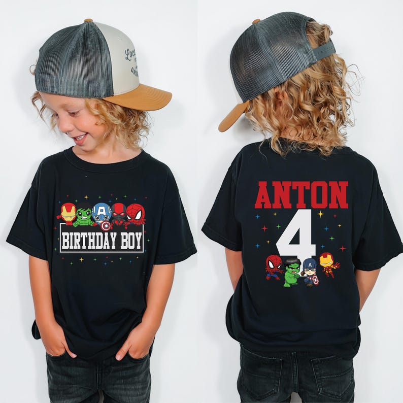 Marvel Birthday Boy Shirt, Disney Spiderman Birthday Party Tee, Custom Avengers Kids Gift, İron Man Party Sweatshirt