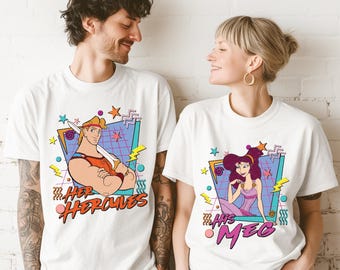 Retro Hercules Couple Shirt, His Meg Her Hercules Tee, Hercules and Megara, Disneyland Hubby Wife Tees, Disney Honeymoon Gift
