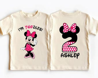 Camiseta de cumpleaños de Minnie Twodles, regalo para niña de 2.º cumpleaños, camiseta de Disney para segundo cumpleaños, camiseta de Mickey para 2 años, sudadera de Disney para niño de cumpleaños