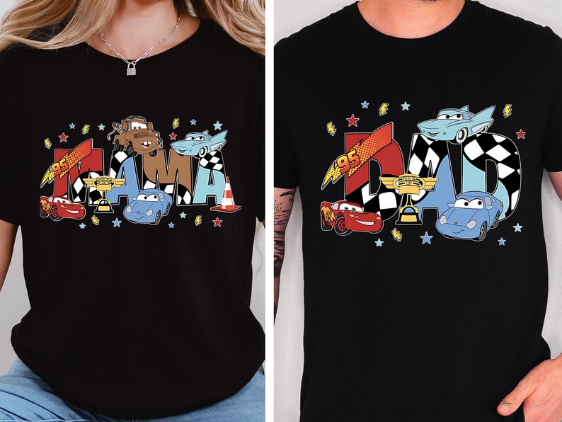 Cars Mom Dad T-shirt, Disney Family Tee, Lightning McQueen Matching Sweatshirt, Pixar Cars Mama Dada Gift, Disneyland Family Trip Tees