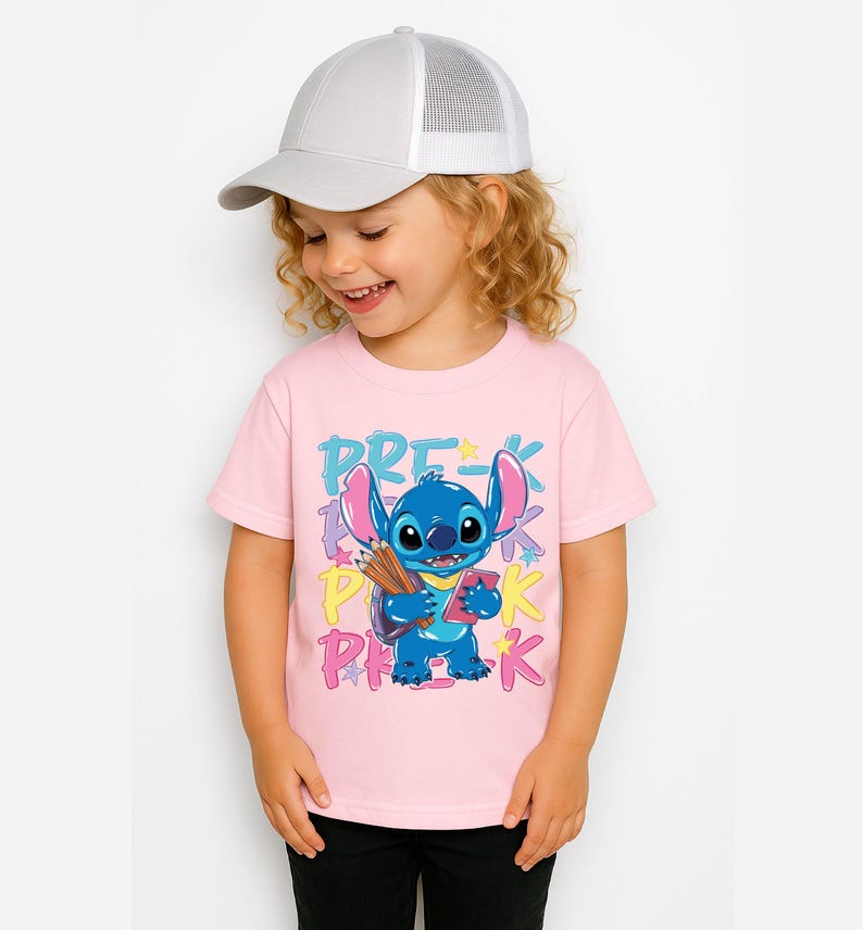Disney Stitch Back to School Shirt, First Day Of School Gift, Pre K Stitch and Lilo Girls Tee, First Grade Boys T-shirts