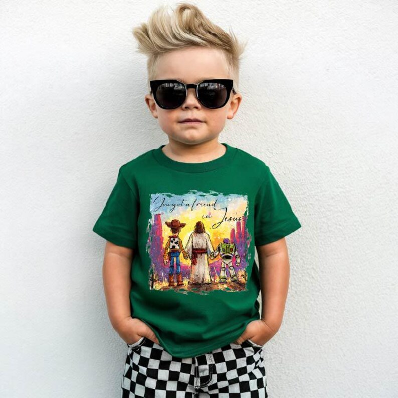 Toy Story Jesus Shirt, You've Got A Friend In Me Tee, Christian Kids Gift, Faith Woody Buzz Lightyear T-shirts