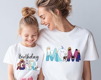 Koszulka urodzinowa Frozen, koszulka urodzinowa dla księżniczki Elsy Anny, bluza urodzinowa dla całej rodziny z motywem Olafa, koszulki na magiczne przyjęcia Disneya